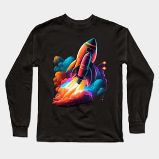 space race spaceship rocket Long Sleeve T-Shirt